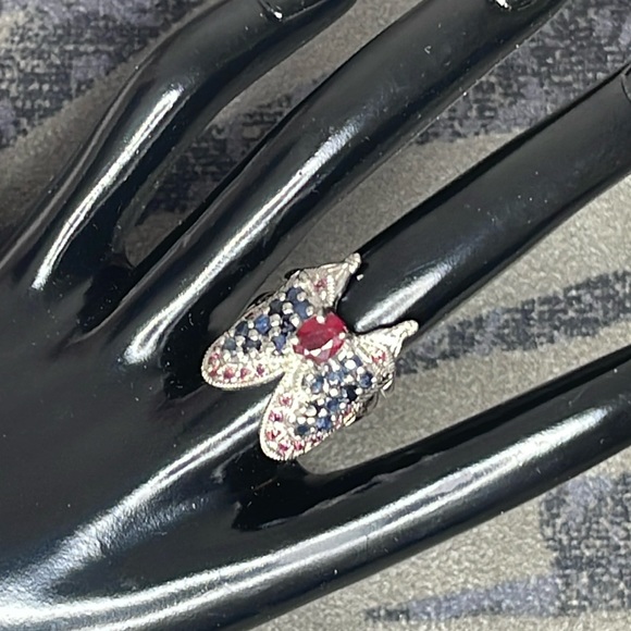 Vintage 925, sterling, silver, butterfly ring, size 6.5